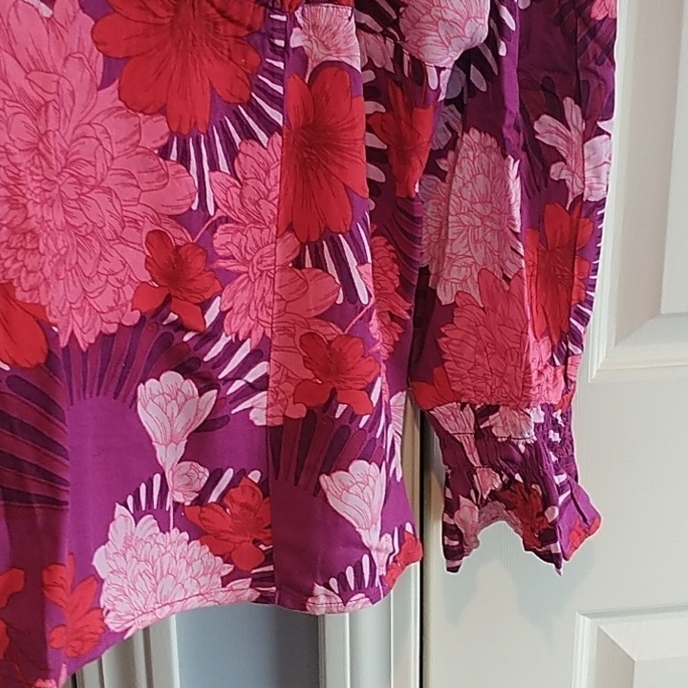 Sofia Vergara Bustier Floral Peasant Top 3X - Picture 5 of 12
